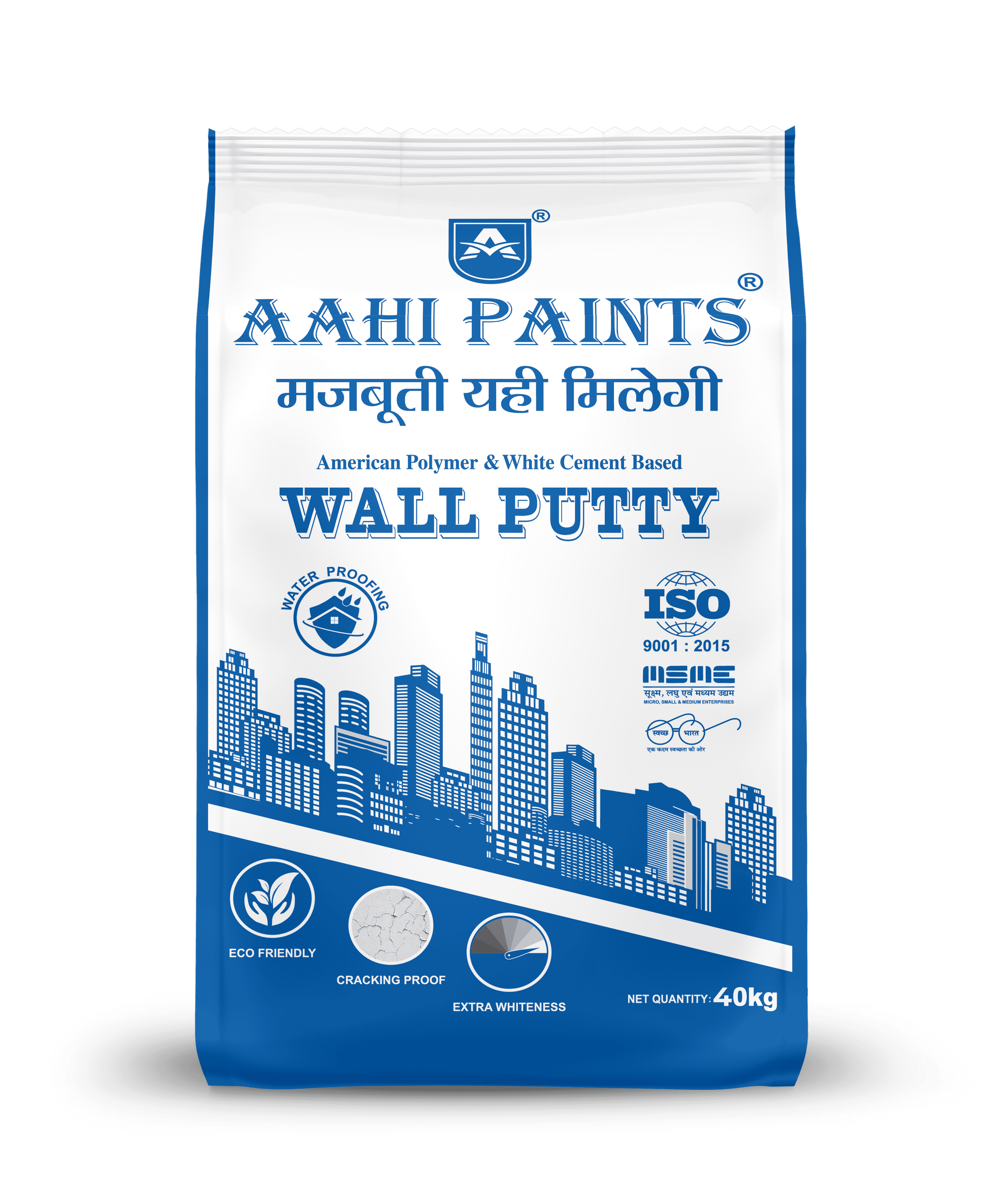 AAHI Premium Waterproof Wall Putty packaging
